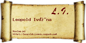 Leopold Ivána névjegykártya